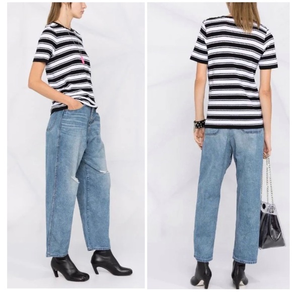 BALMAIN horizontal-stripe pattern short-sleeve top - Picture 5 of 12